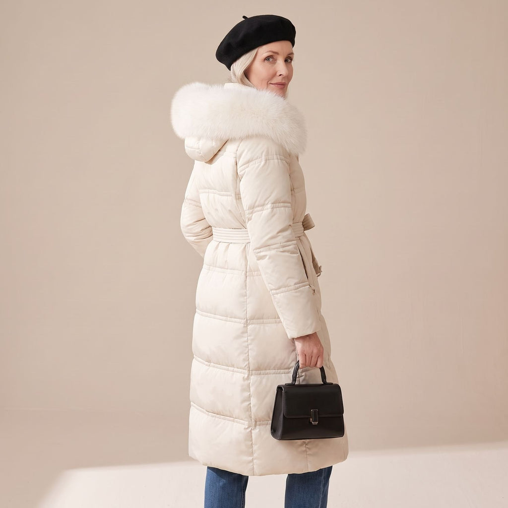 Women's Luxury Parka Fur-Hood Long Quilted Winter Coat