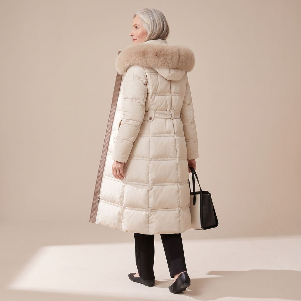 Women's Luxury Parka Fur-Hood Long Quilted Winter Coat