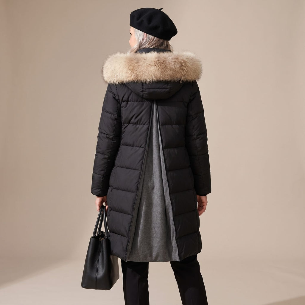 Women's Luxury Parka Fur-Hood Long Quilted Winter Coat