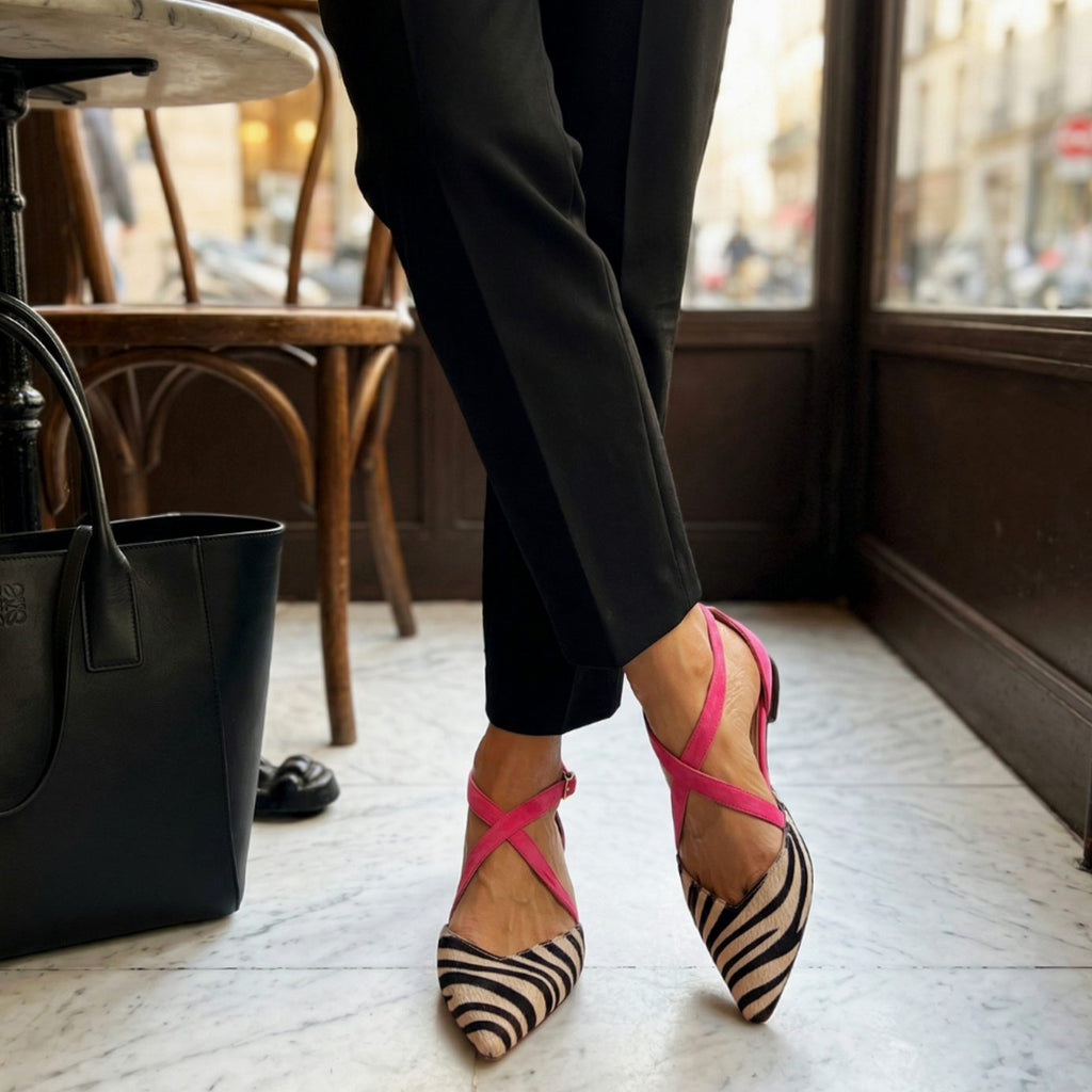 Women's Mary Jane Pointed-Toe Cross-Strap Ballet Flats
