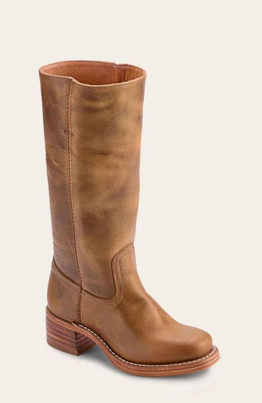 Women's Mid-Calf Slip-On Classic Western Boots Stacked Heel