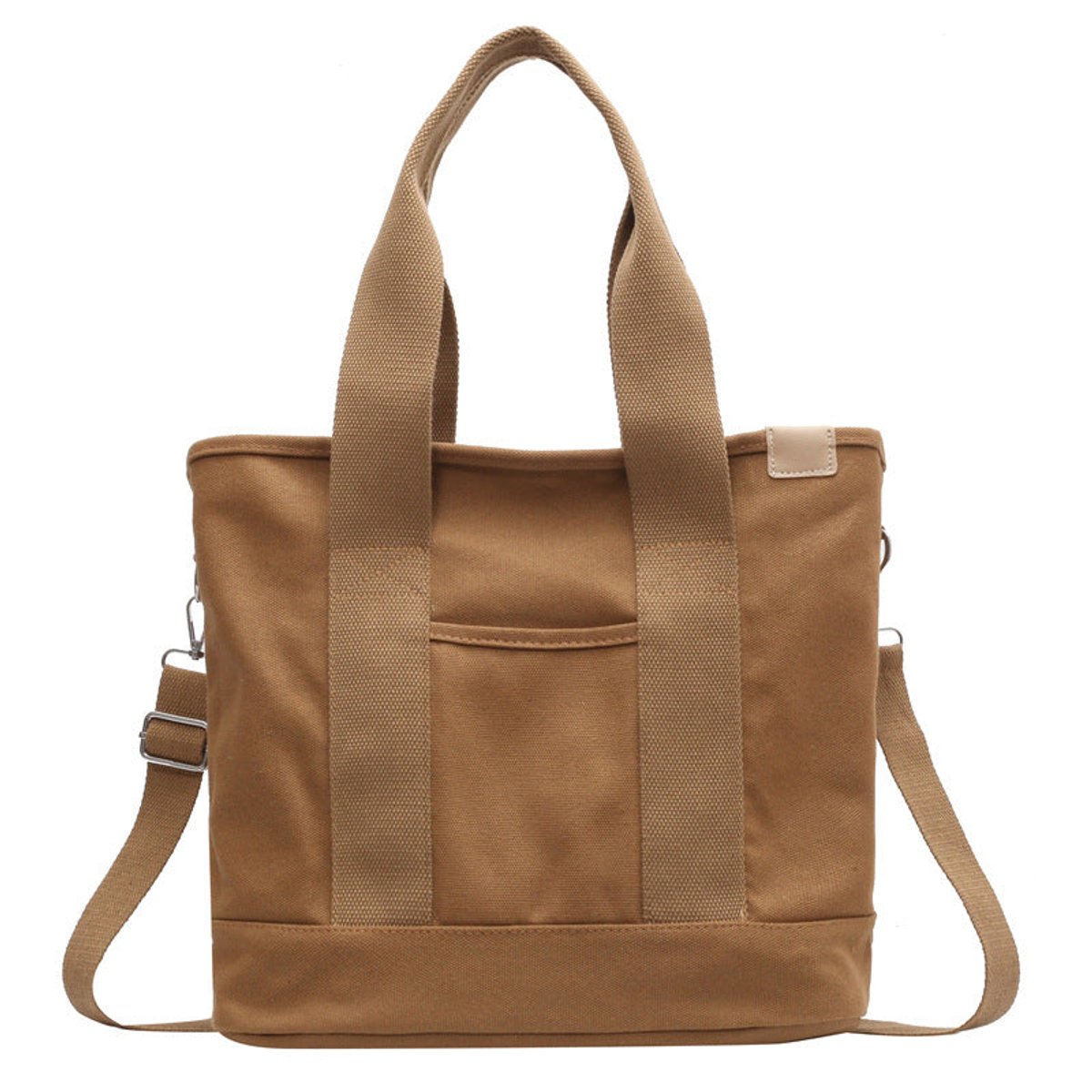 Women's Multifunctional Canvas Tote Bag Adjustable Crossbody Shoulder - Khaki