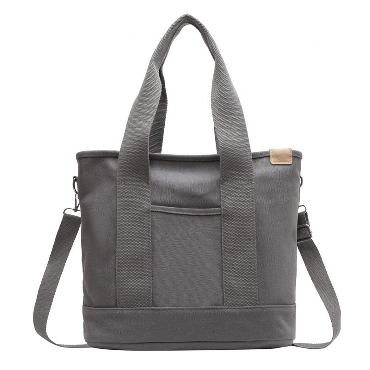 Women's Multifunctional Canvas Tote Bag Adjustable Crossbody Shoulder - Grau