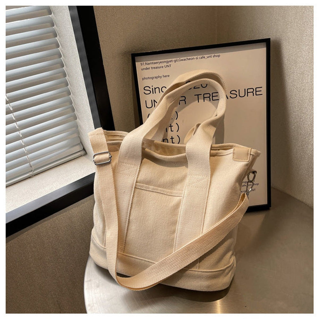 Women's Multifunctional Canvas Tote Bag Adjustable Crossbody Shoulder