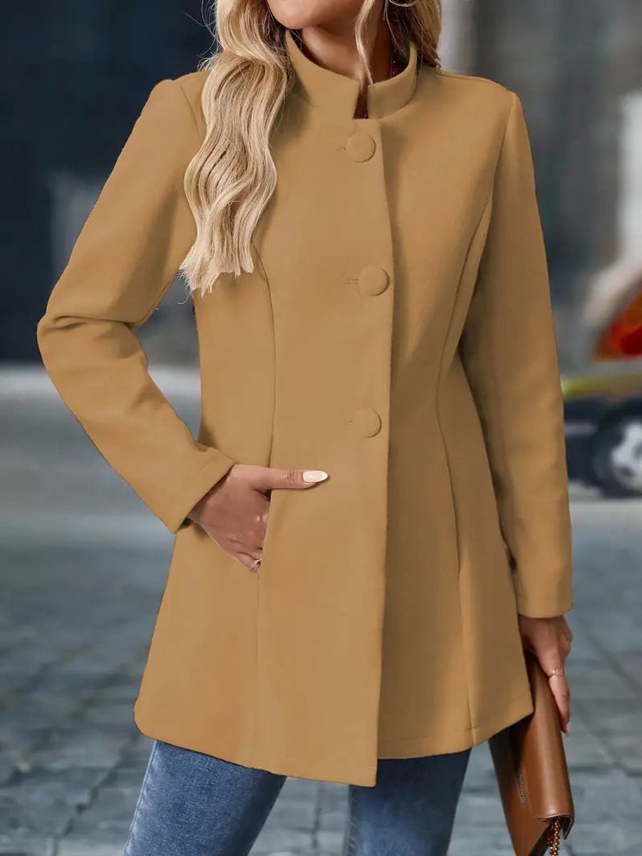 Women's Open-Front Stand-Collar Blazer Coat