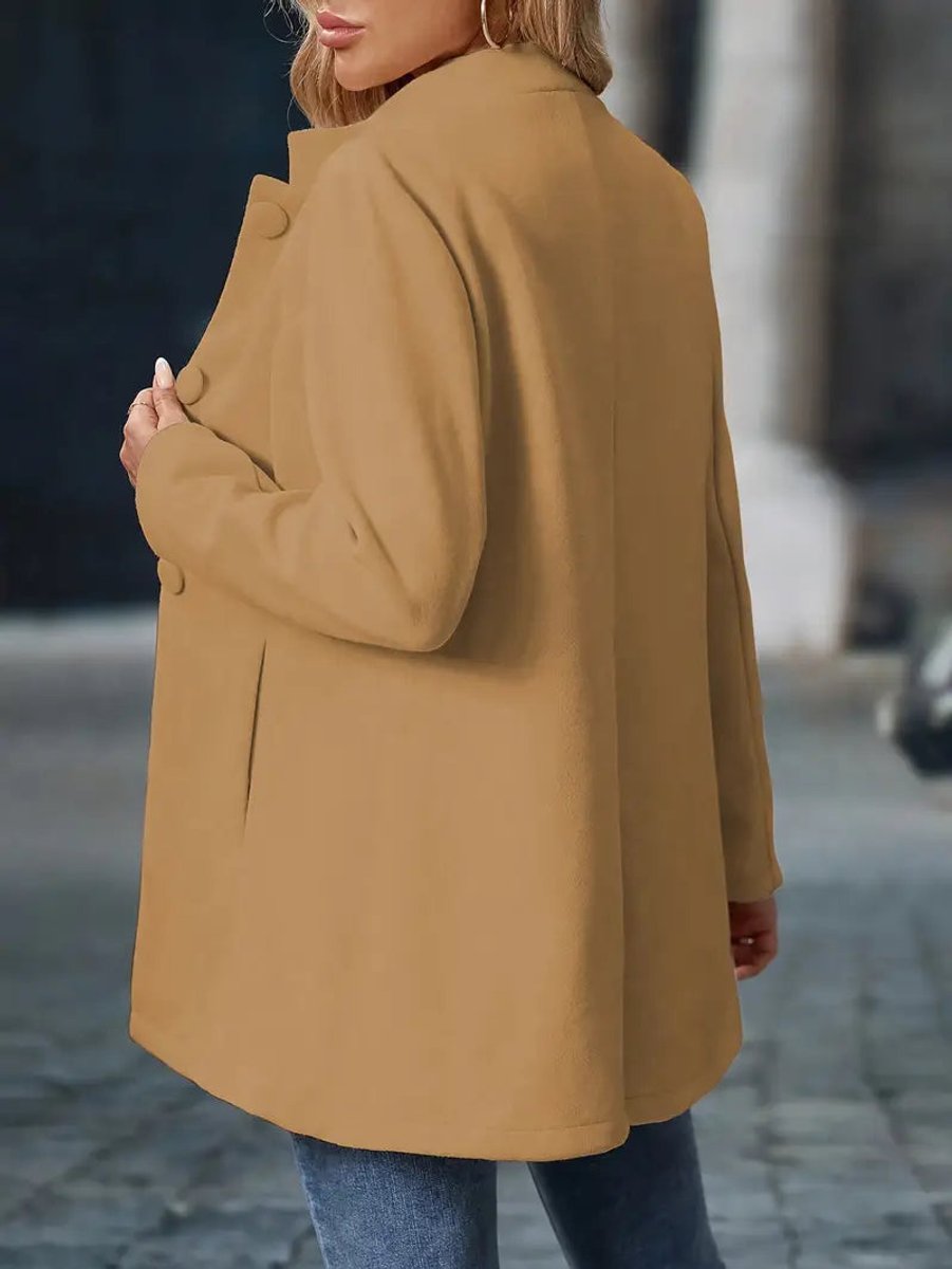 Women's Open-Front Stand-Collar Blazer Coat