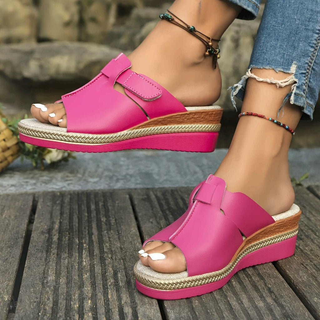 Women's Open-Toe Wedge Velcro Comfortable Sandals