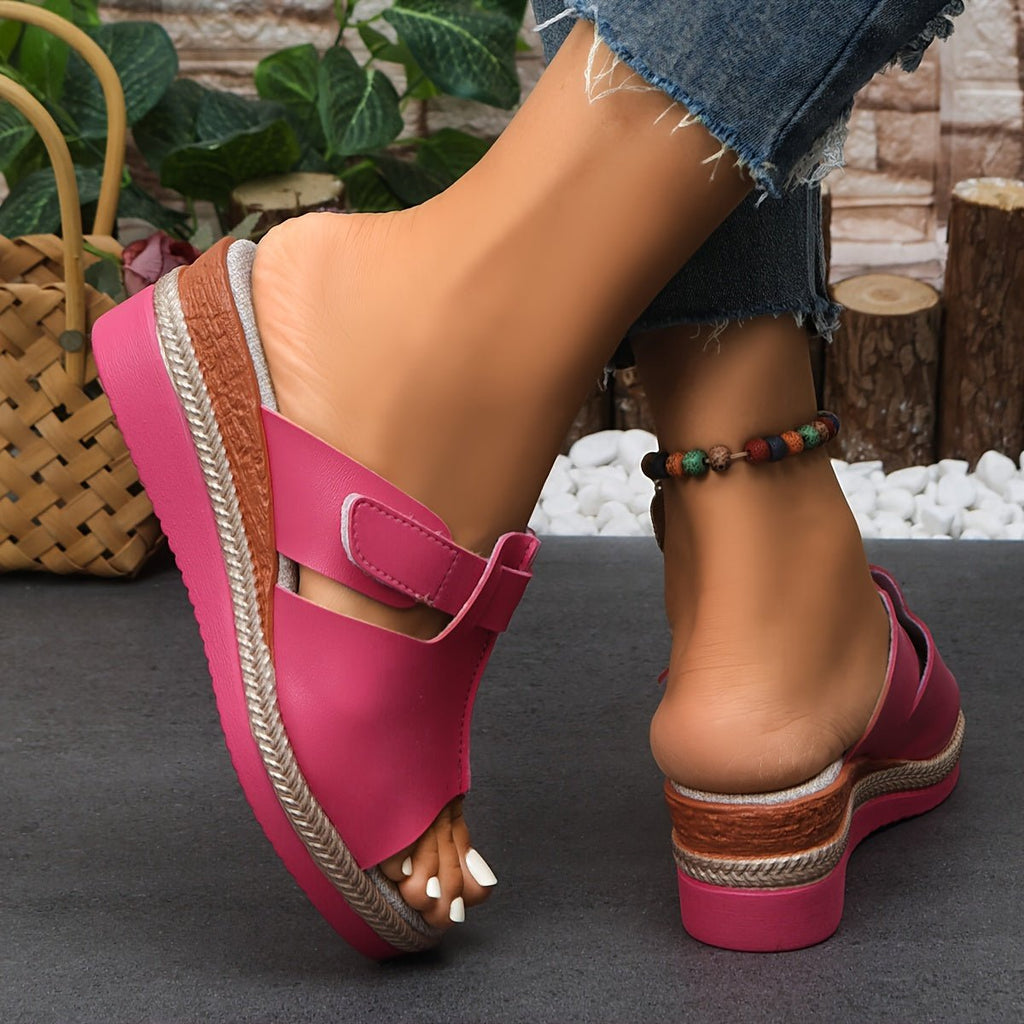 Women's Open-Toe Wedge Velcro Comfortable Sandals