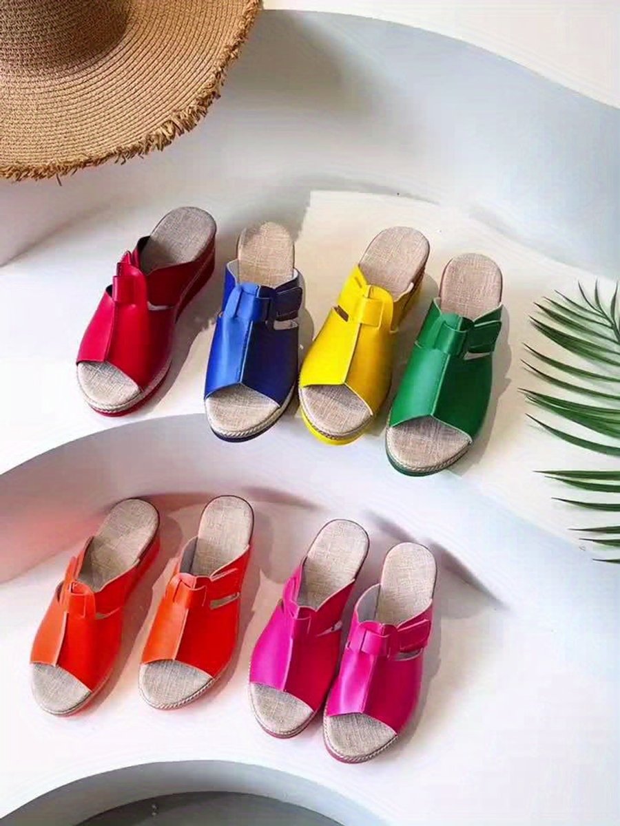 Women's Open-Toe Wedge Velcro Comfortable Sandals