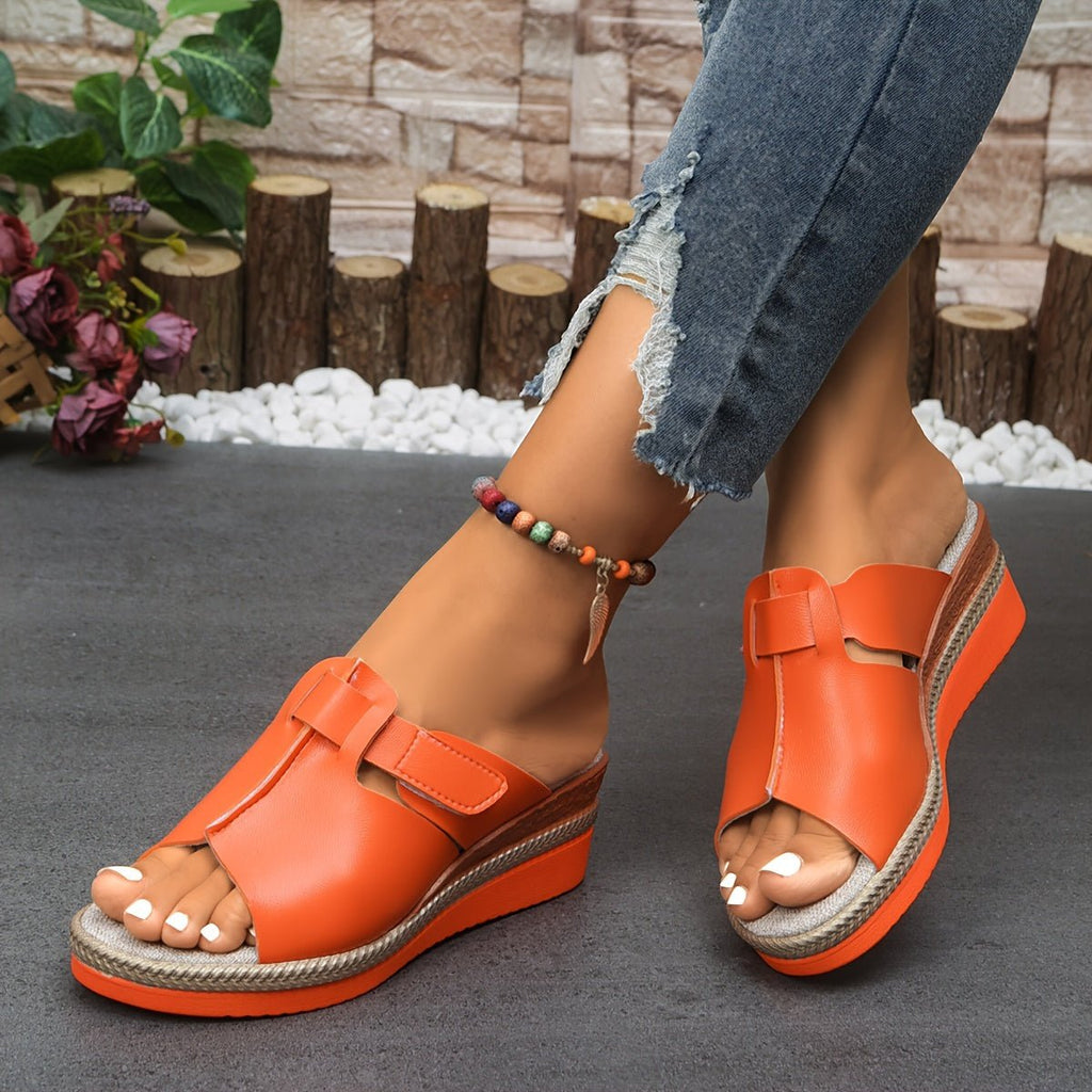 Women's Open-Toe Wedge Velcro Comfortable Sandals