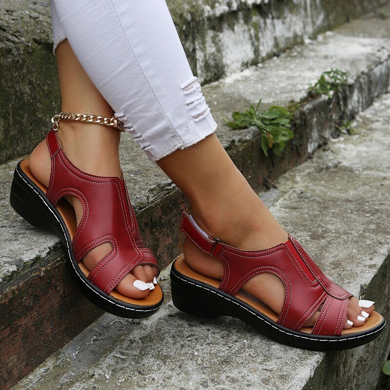 Women's Orthopedic Arch-Support Slingback Wedge Sandals