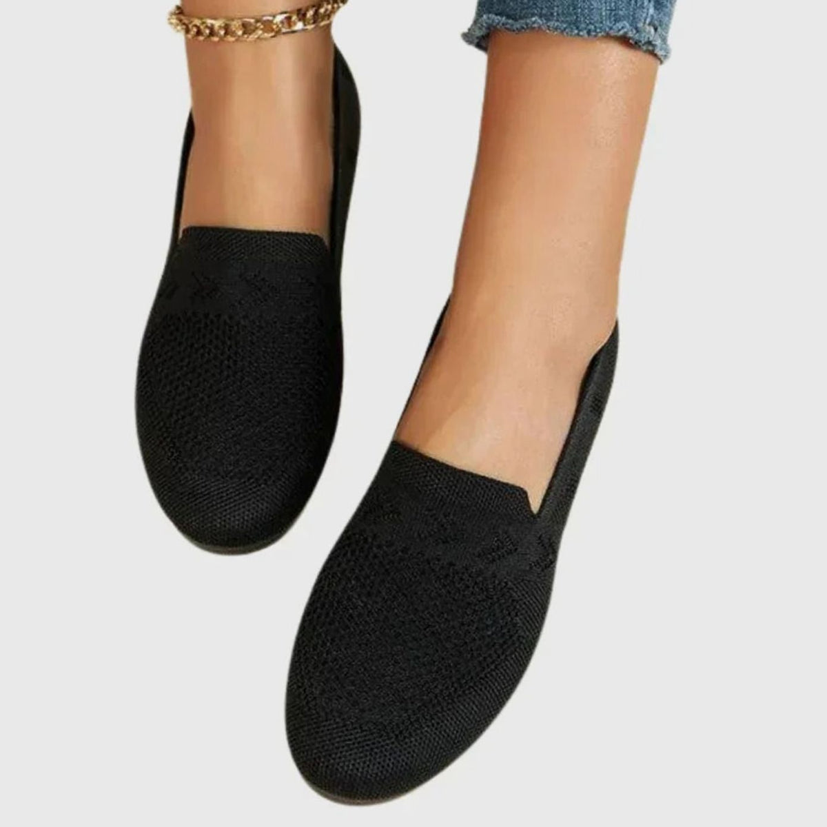Women's Orthopedic Arch-Support Slip-On Flat Loafers - Black