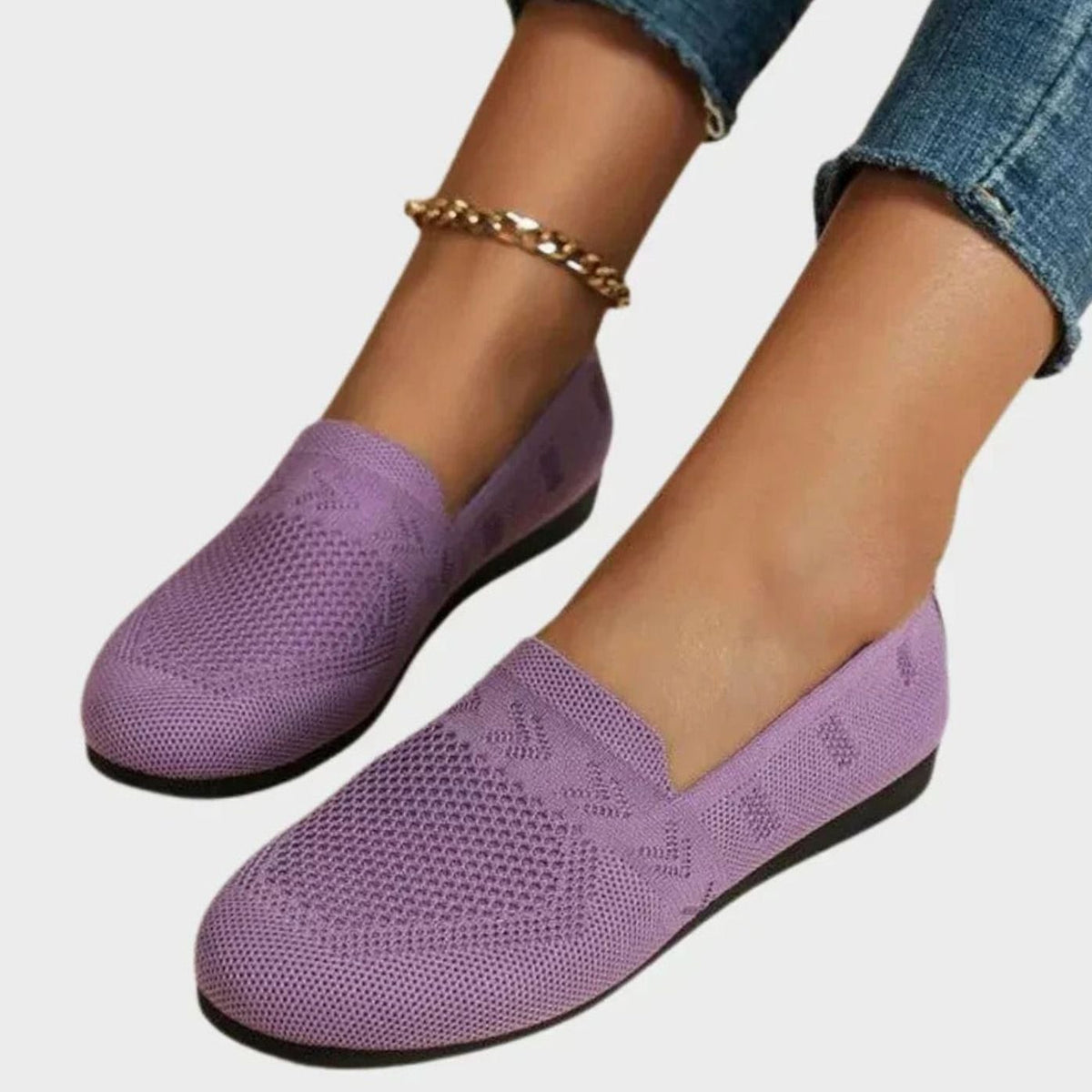 Women's Orthopedic Arch-Support Slip-On Flat Loafers - Purple