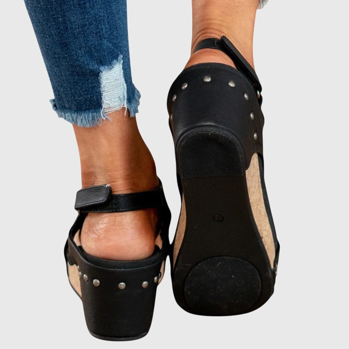 Women's Orthopedic Cork Wedge Slingback Comfortable Sandals