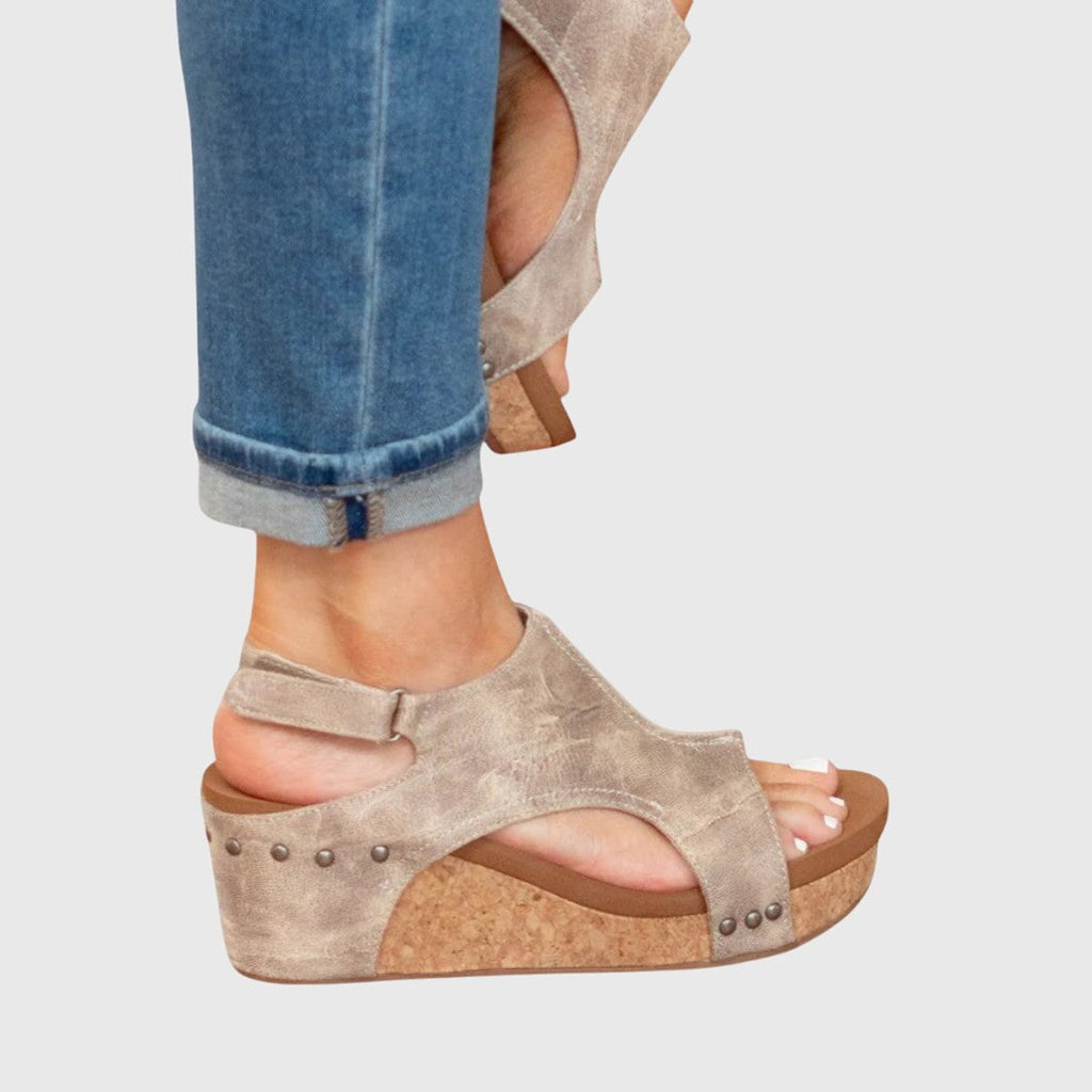 Women's Orthopedic Cork Wedge Slingback Comfortable Sandals