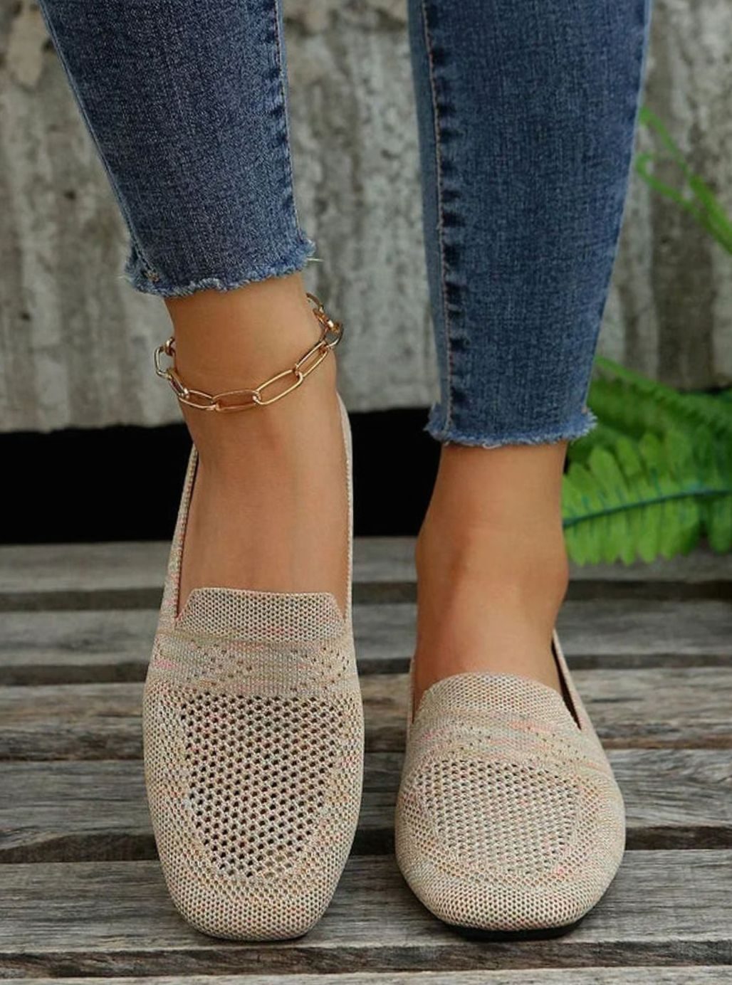 Women's Orthopedic Cushioned Slip-On Square-Toe Loafers - Beige