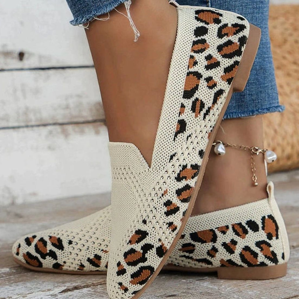 Women's Orthopedic Cushioned Slip-On Square-Toe Loafers - Leopard