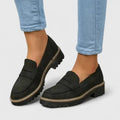 Women's Orthopedic Loafers Slip-On Comfort EVA Insole - Black