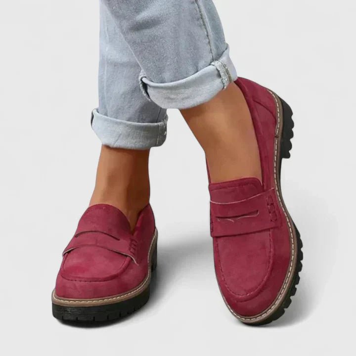 Women's Orthopedic Loafers Slip-On Comfort EVA Insole - Red