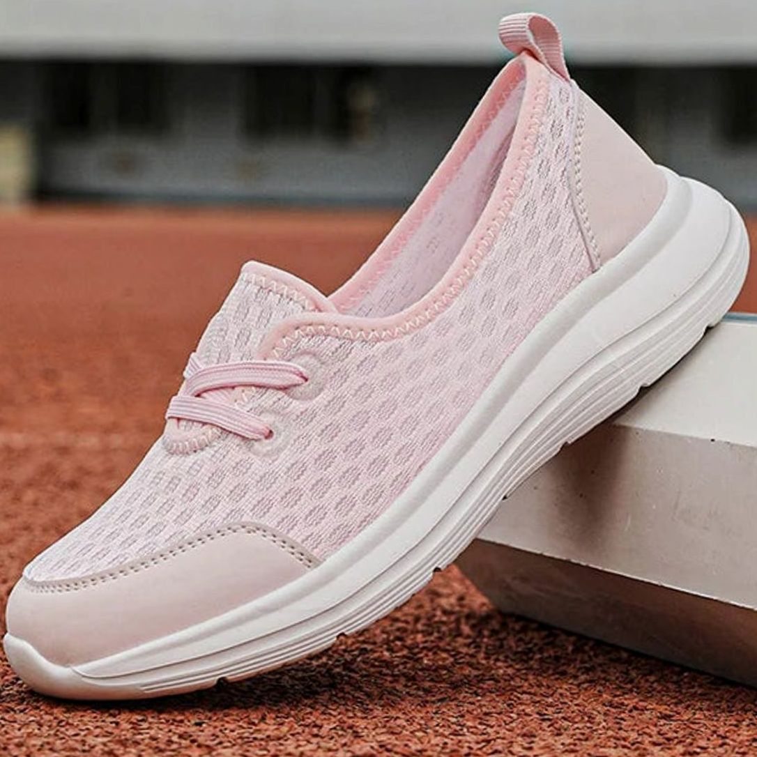 Women's Orthopedic Memory-Foam Arch-Support Slip-On Sneakers - Pink
