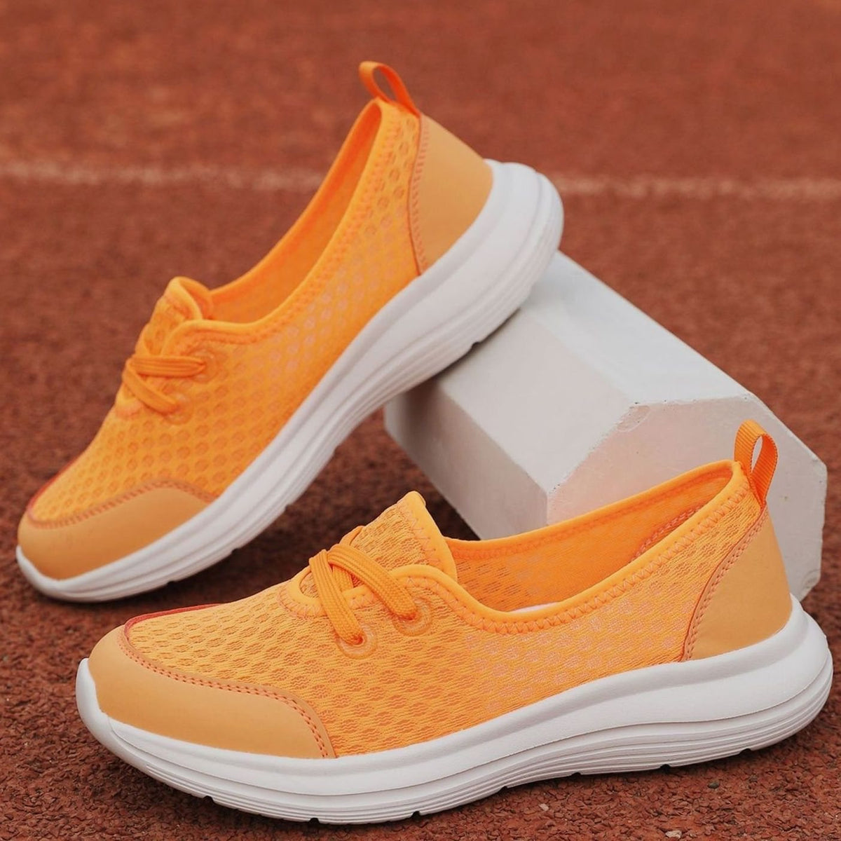 Women's Orthopedic Memory-Foam Arch-Support Slip-On Sneakers - Orange