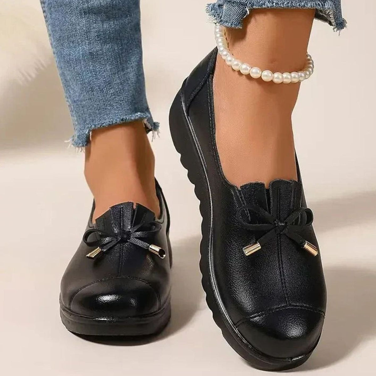 Women's Orthopedic Memory-Foam Bow-Detail Comfort Moccasins