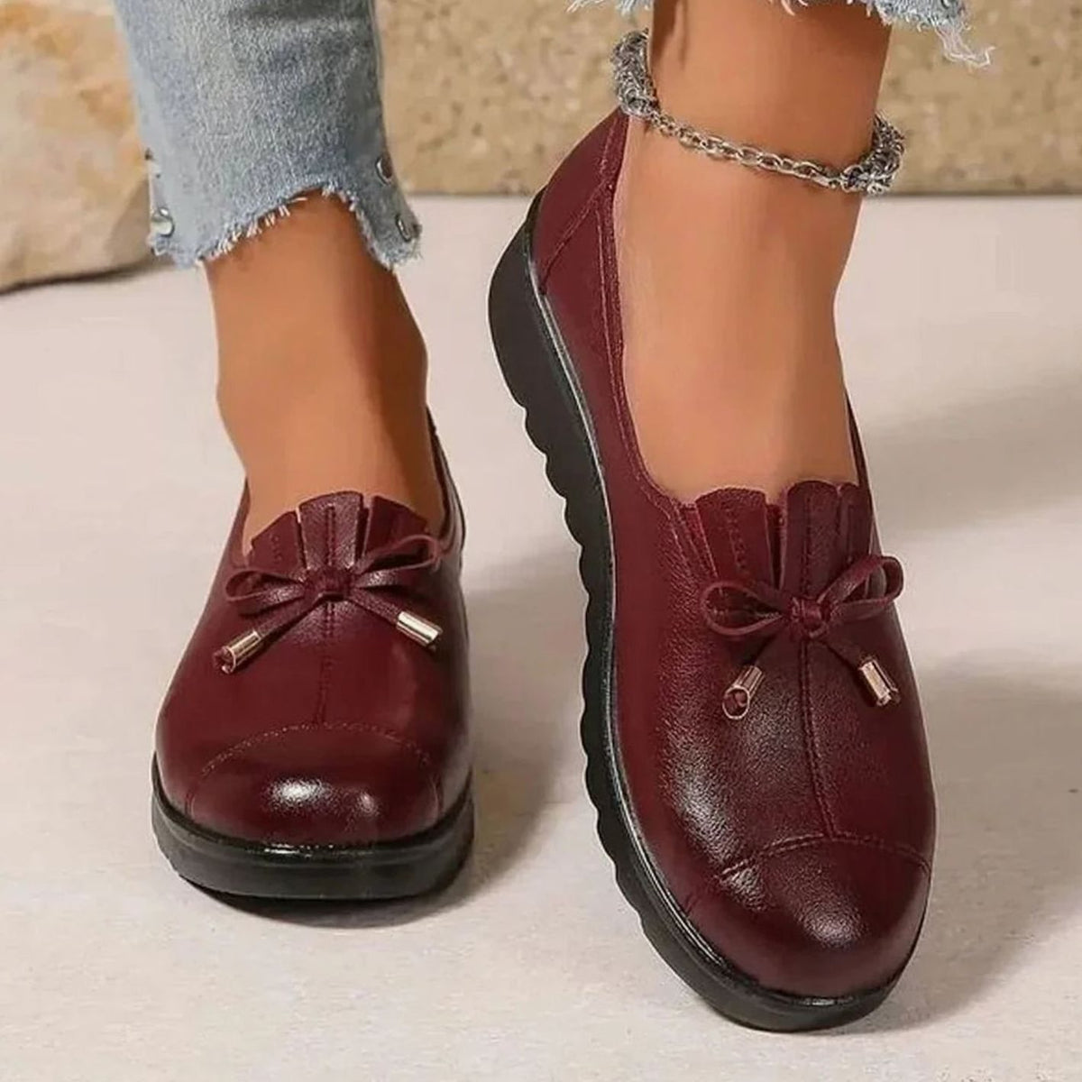 Women's Orthopedic Memory-Foam Bow-Detail Comfort Moccasins