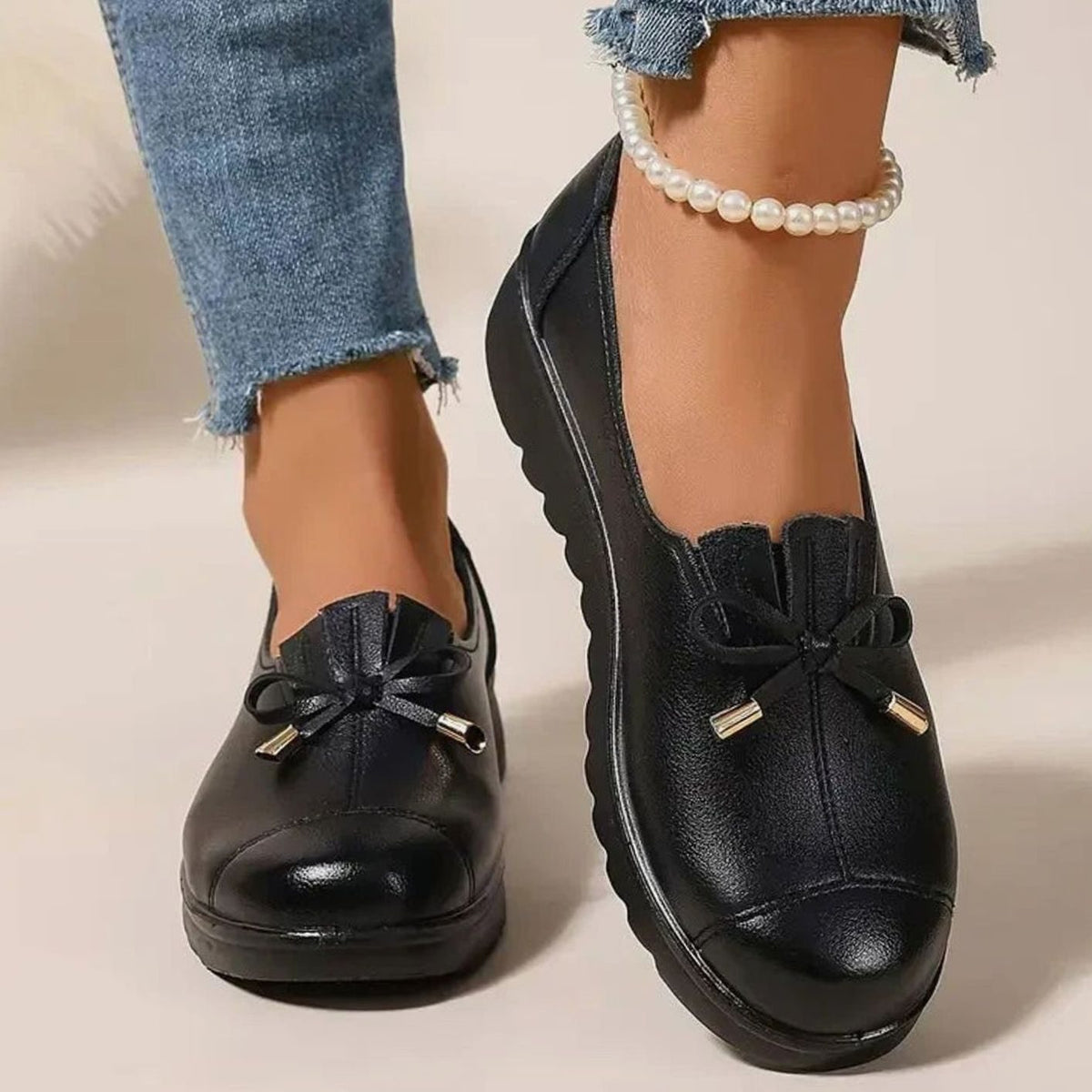 Women's Orthopedic Memory-Foam Bow-Detail Comfort Moccasins