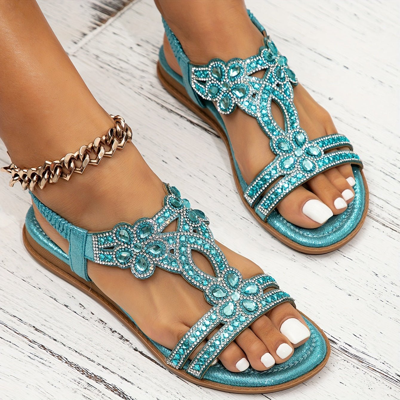 Women's Orthopedic Rhinestone Boho Summer Sandals