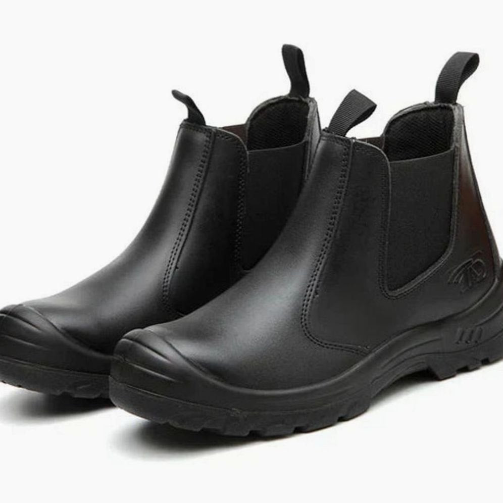 Women's Orthopedic Slip-On Chelsea Safety Work Booties - Black