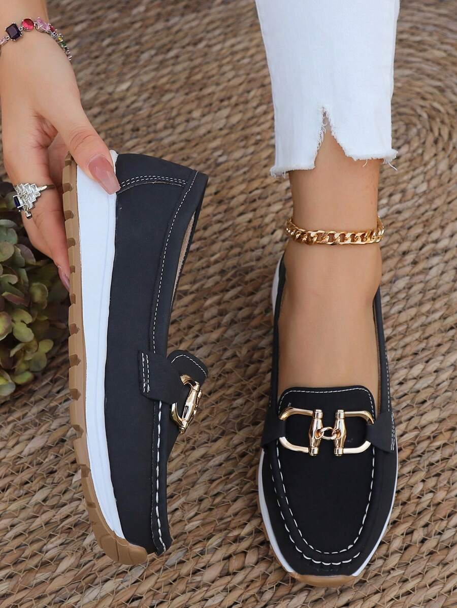 Women's Orthopedic Slip-On Gold-Bit Loafers Non-Slip Flat