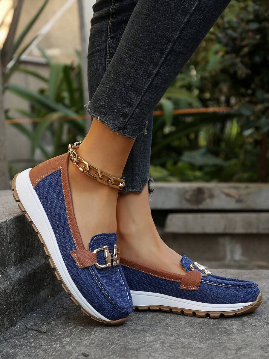 Women's Orthopedic Slip-On Gold-Bit Loafers Non-Slip Flat