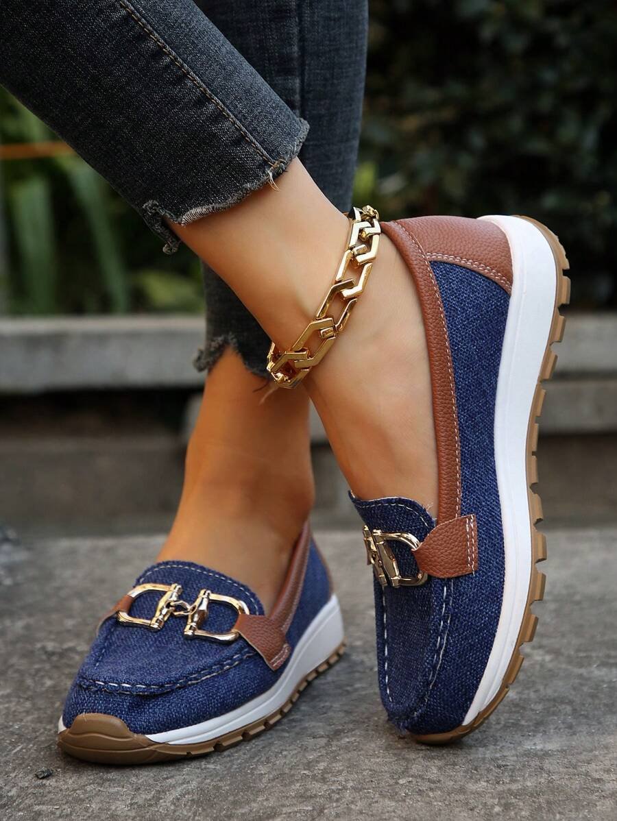 Women's Orthopedic Slip-On Gold-Bit Loafers Non-Slip Flat