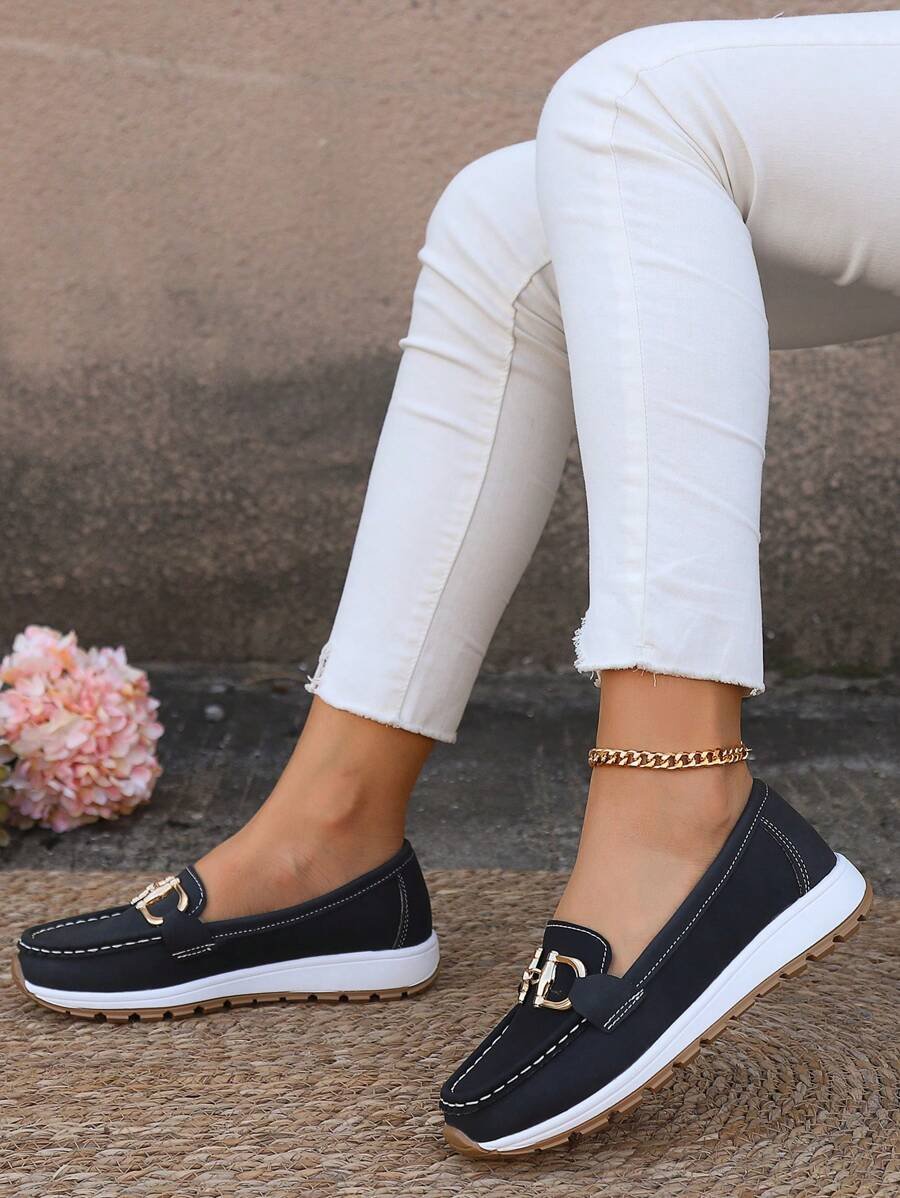 Women's Orthopedic Slip-On Gold-Bit Loafers Non-Slip Flat