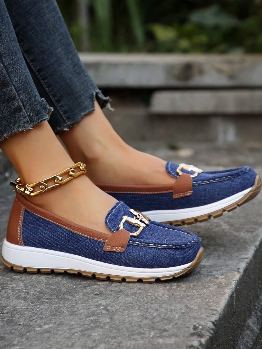 Women's Orthopedic Slip-On Gold-Bit Loafers Non-Slip Flat