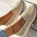 Women's Orthopedic Slip-On Knit Sneakers Cushioned Support - Apricot