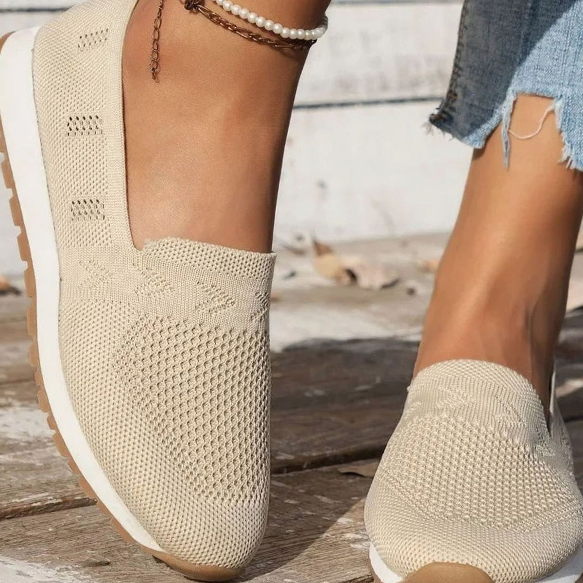 Women's Orthopedic Slip-On Knit Sneakers Cushioned Support