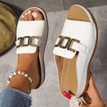 Women's Orthopedic Slip-On Wedge Platform Slide Sandals - White (Almost sold out!)