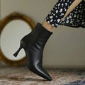 Women's Orthopedic Stiletto Heel Pointed Toe Ankle Boots - Black
