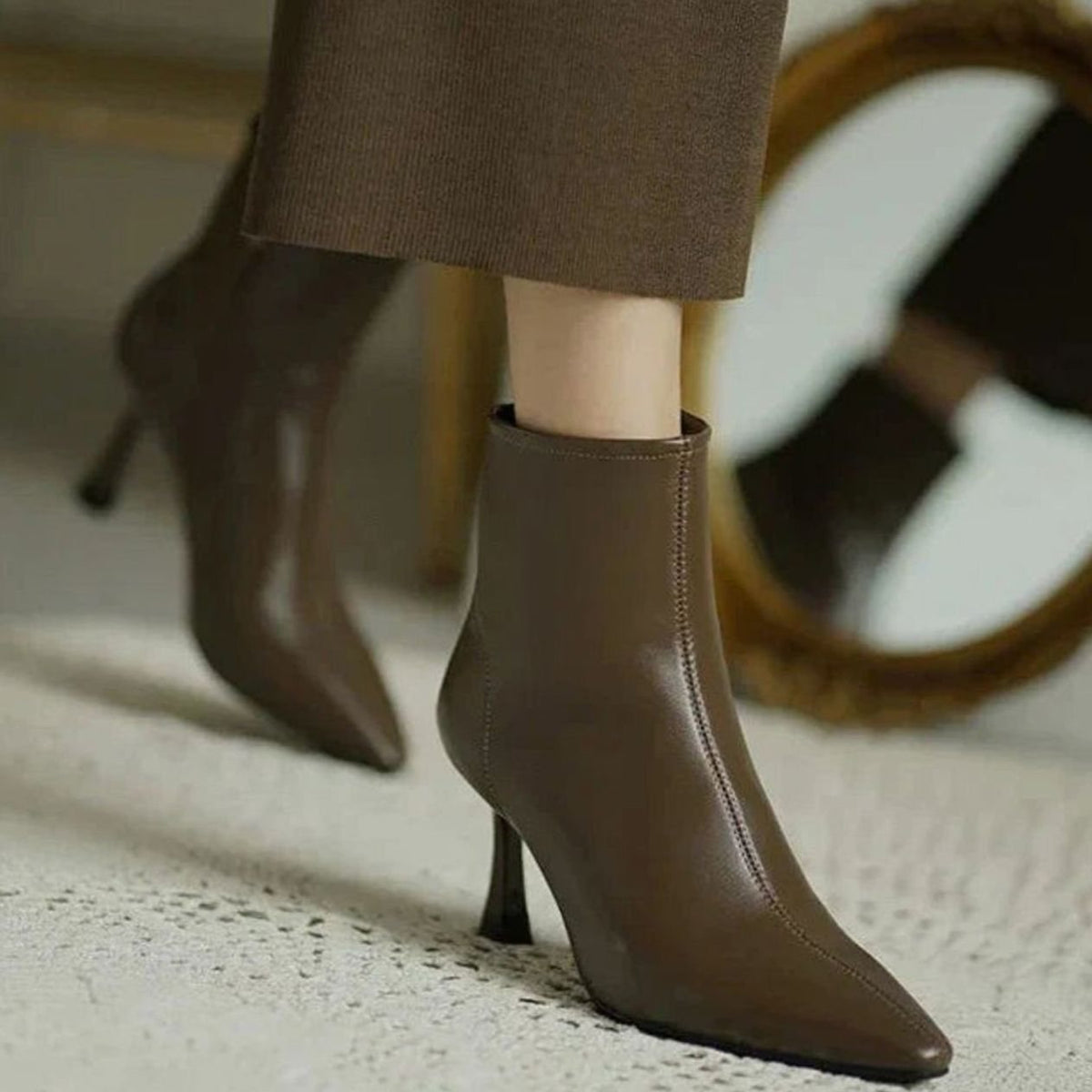 Women's Orthopedic Stiletto Heel Pointed Toe Ankle Boots