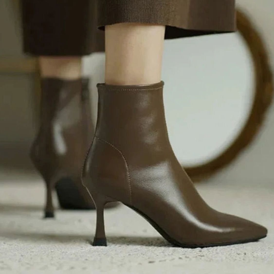 Women's Orthopedic Stiletto Heel Pointed Toe Ankle Boots