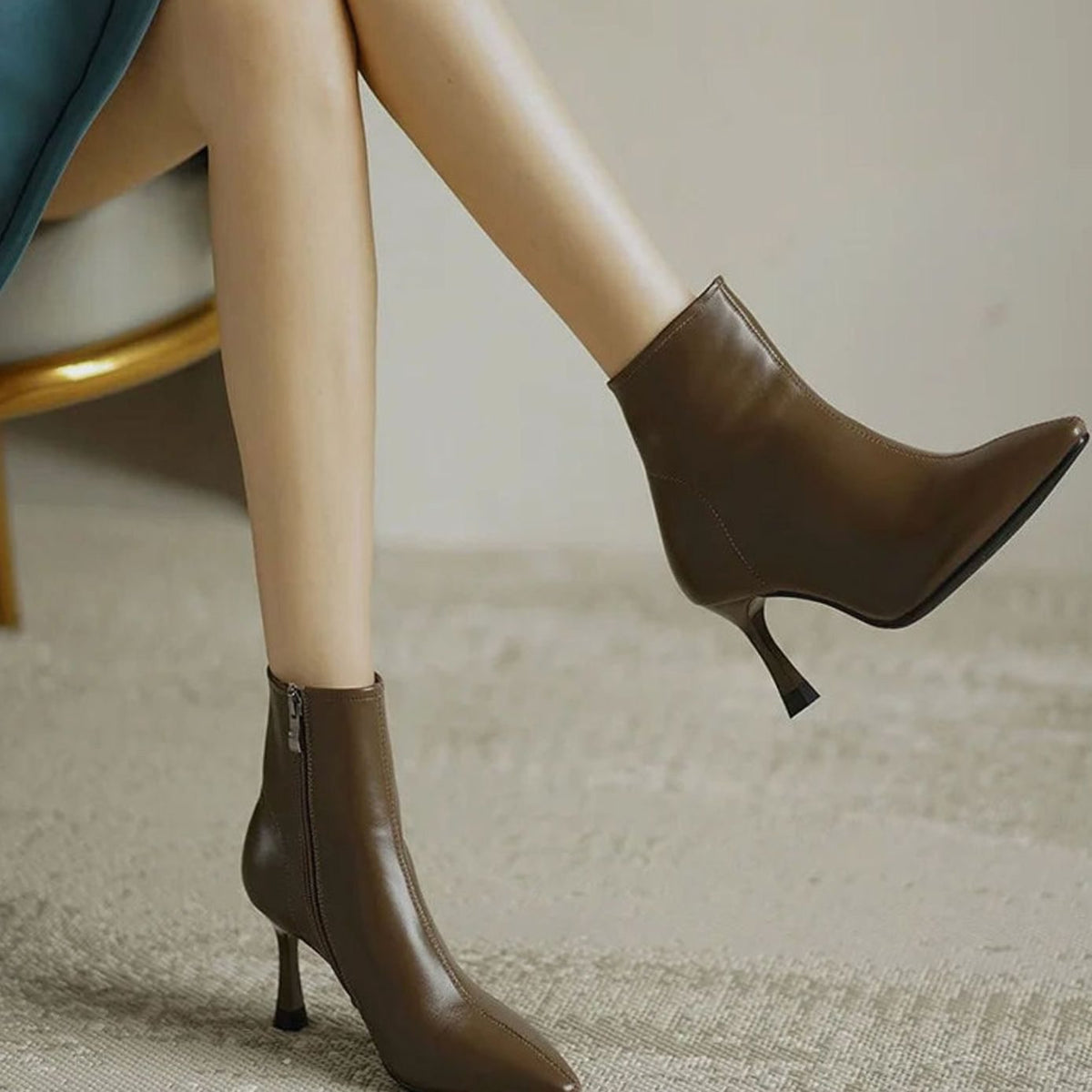 Women's Orthopedic Stiletto Heel Pointed Toe Ankle Boots