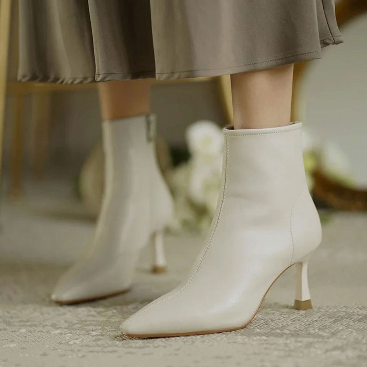 Women's Orthopedic Stiletto Heel Pointed Toe Ankle Boots