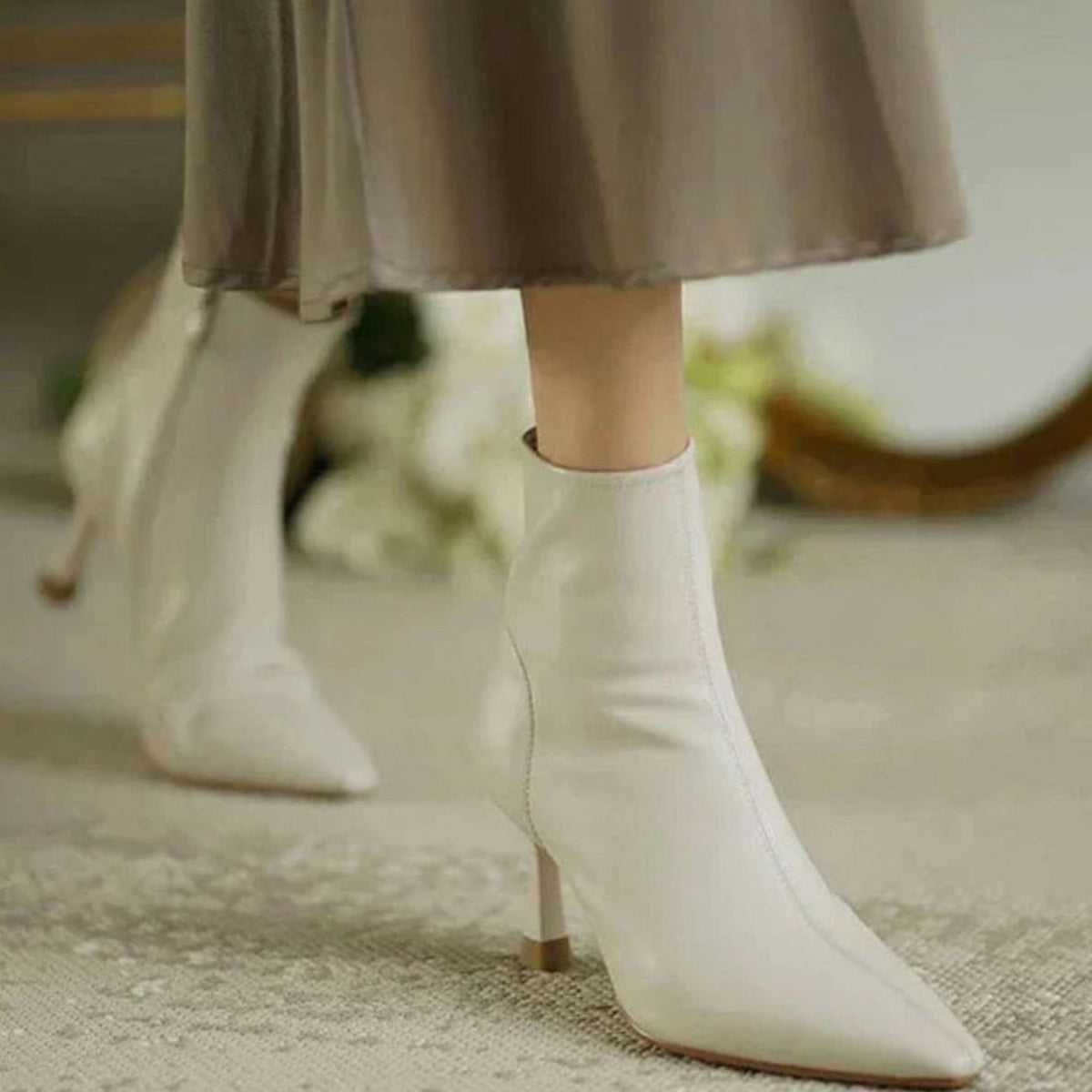 Women's Orthopedic Stiletto Heel Pointed Toe Ankle Boots