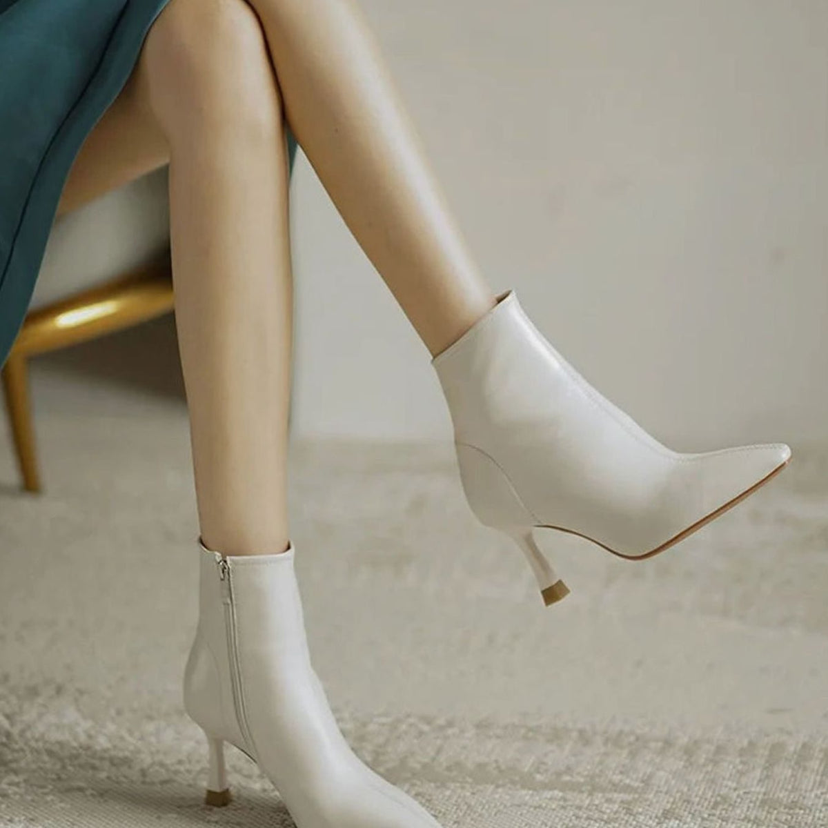 Women's Orthopedic Stiletto Heel Pointed Toe Ankle Boots