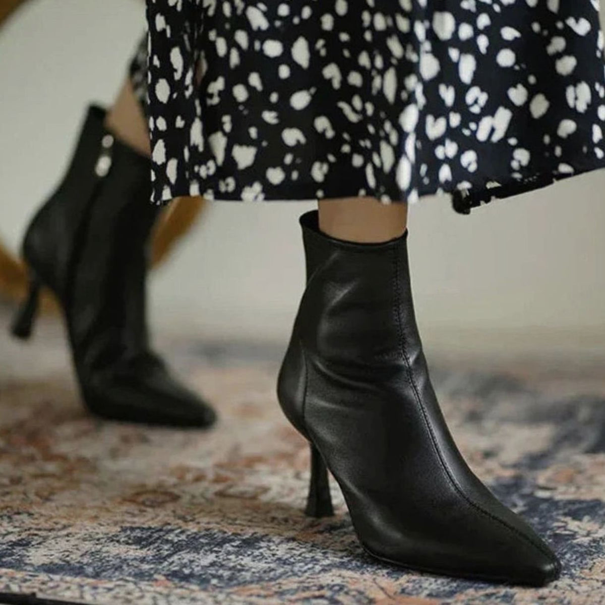 Women's Orthopedic Stiletto Heel Pointed Toe Ankle Boots