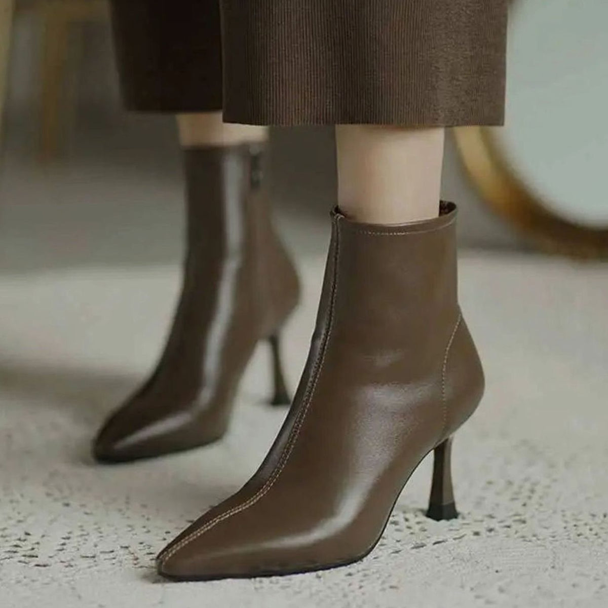 Women's Orthopedic Stiletto Heel Pointed Toe Ankle Boots
