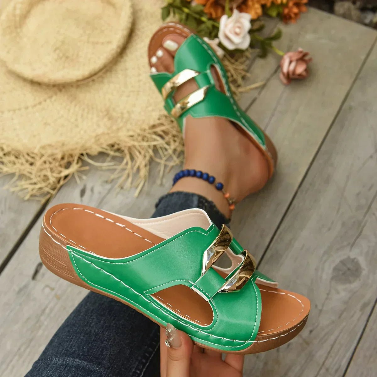 Women's Orthopedic Wedge Slip-On Cutout Sandals