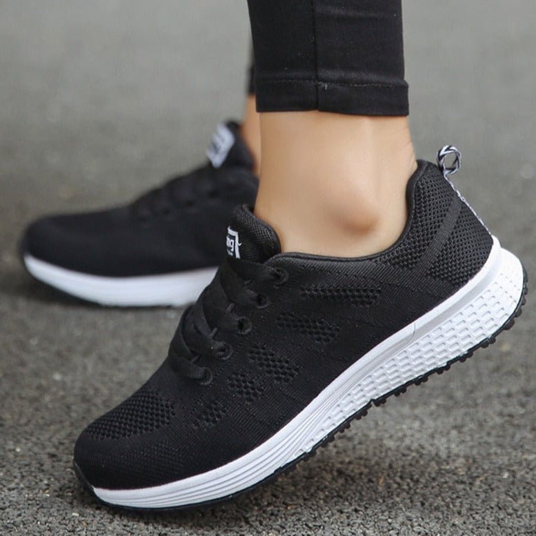 Women's Orthopedic Wide-Toe-Box Breathable Mesh Lace-Up Sneakers