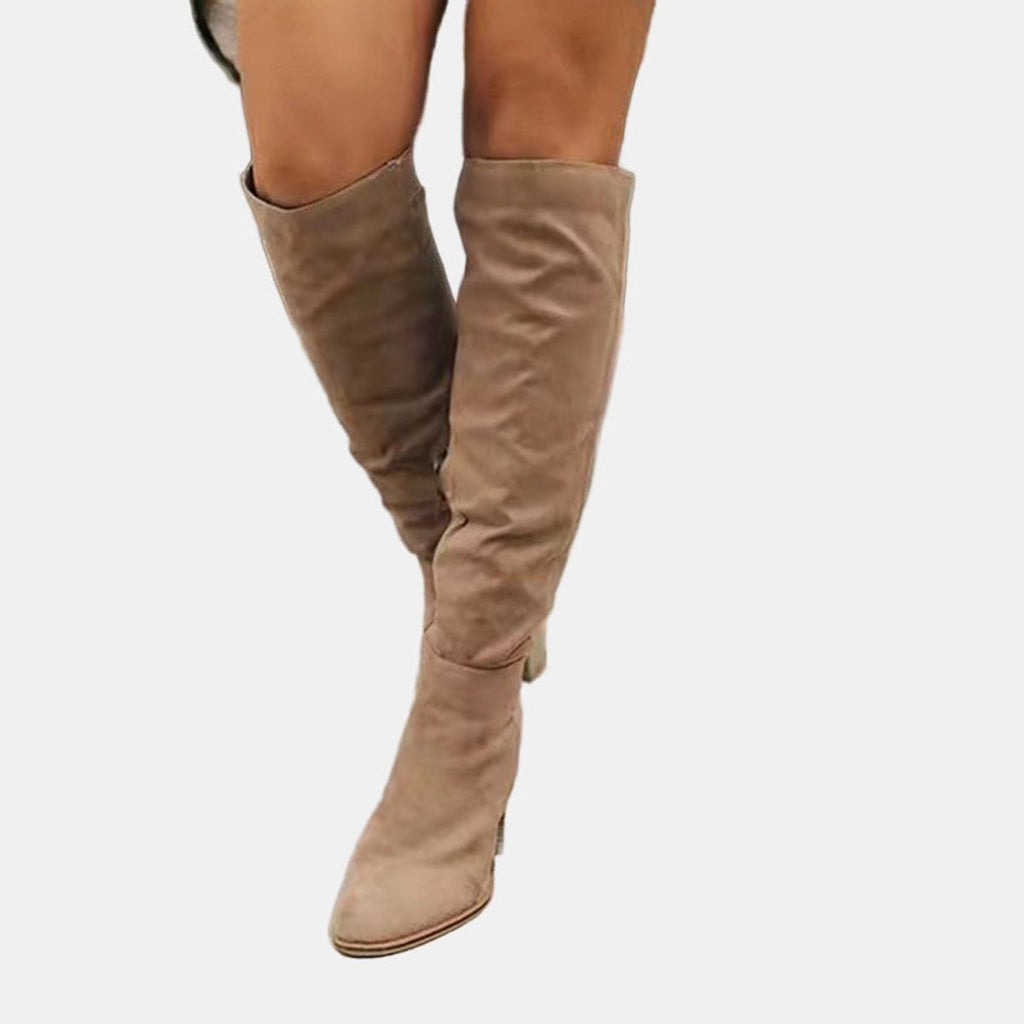 Women's Over-the-Knee Block-Heel Slouchy Ankle Boots